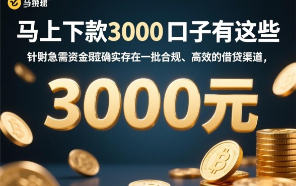 能马上下款3000的口子有哪些