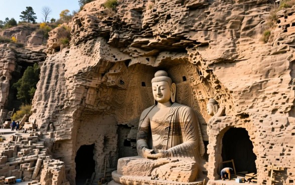 山上的佛像为什么下面有洞口子呢