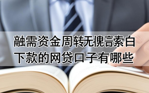 无视黑白必下款的网贷口子有哪些
