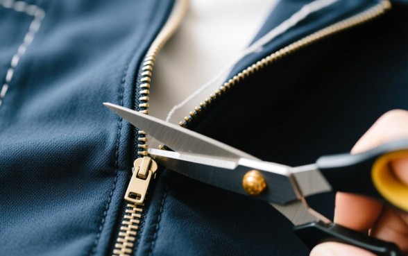 服装拉链下口怎么打剪口子