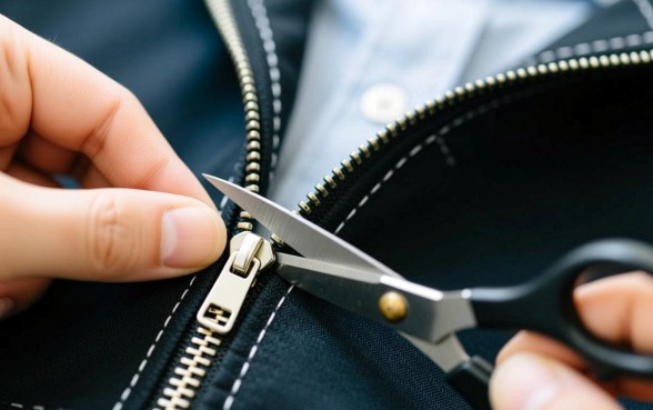 服装拉链下口怎么打剪口子