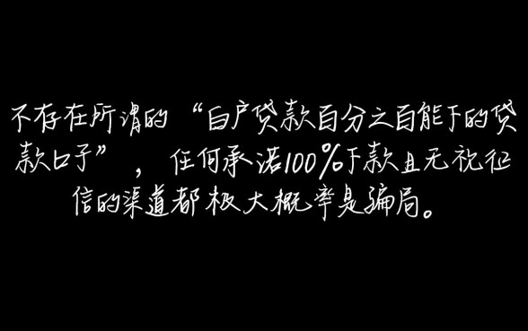 白户贷款百分之百能下吗