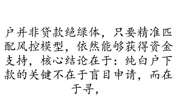 纯白户最好下款的口子是哪个