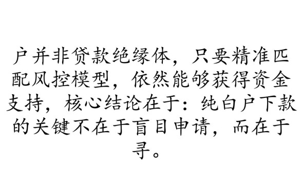 纯白户最好下款的口子是哪个