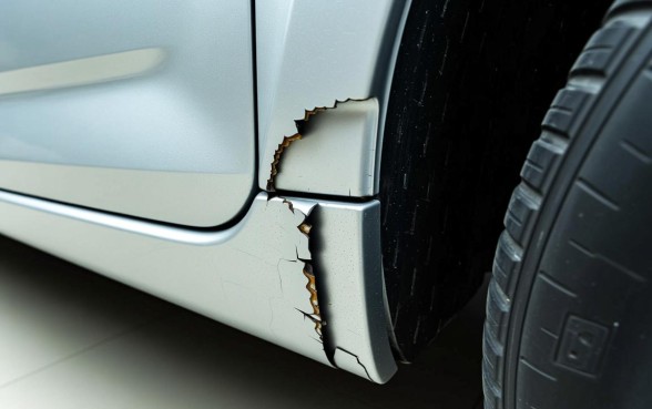 科鲁兹下裙边撞破10cm怎么修