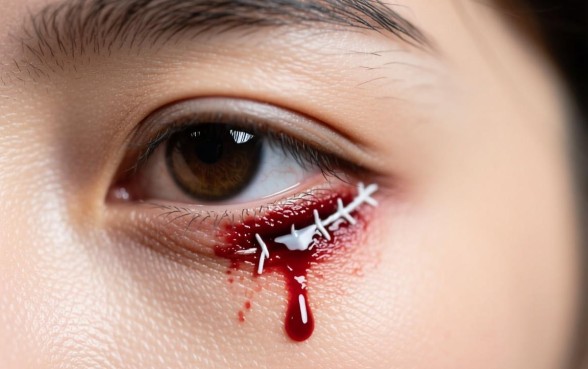 眼睛下面破了2厘米口子流血怎么办