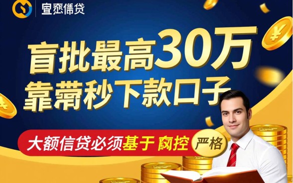 盲批最高30万靠谱的秒下款口子是真的吗
