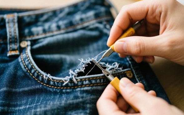 裤兜破洞怎么修补视频教程下载