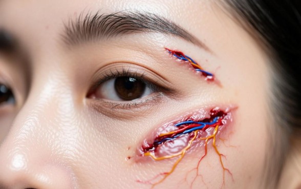 她用两个手指摸我眉毛下的口子干嘛