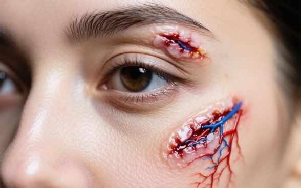 她用两个手指摸我眉毛下的口子干嘛