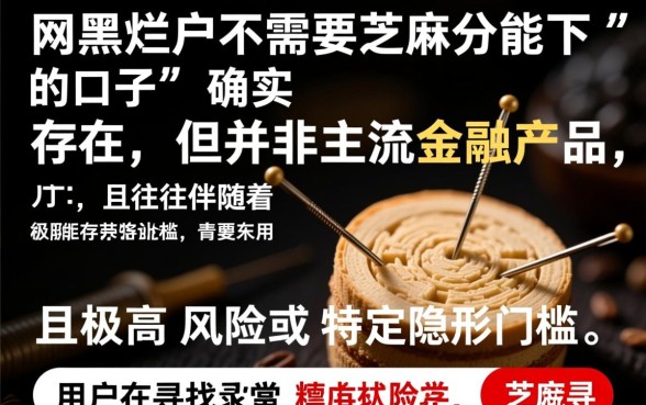 网黑烂户不需要芝麻分能下的口子有哪些