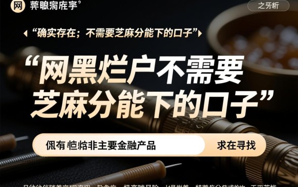 网黑烂户不需要芝麻分能下的口子有哪些