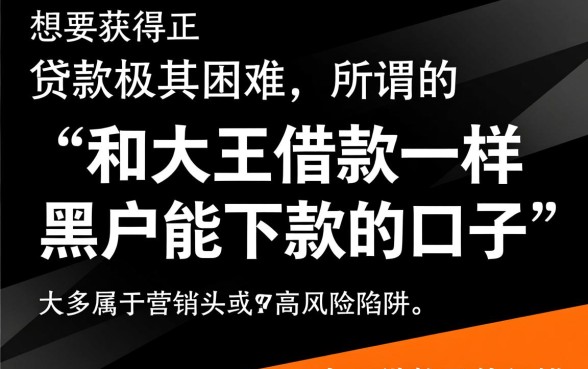 和大王借款一样黑户能下款的口子有哪些,真的不用审核吗? 和大王借款一样黑户能下款的口子有哪些