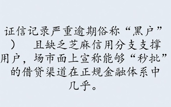 黑户口子秒批不用芝麻分都有哪些