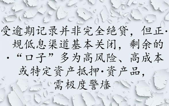 逾期征信花了有没有能下款的口子