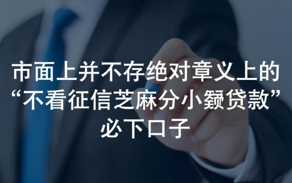 不看征信小额贷款必下口子