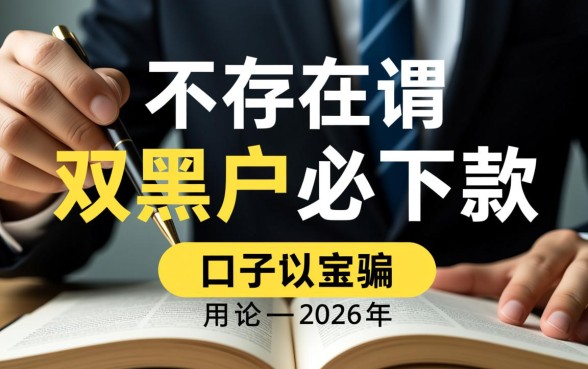 双黑户必下款的口子有吗2026
