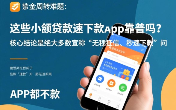 这些小额贷款速下款app靠谱吗