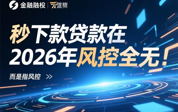 2026年秒下款贷款风控全无吗