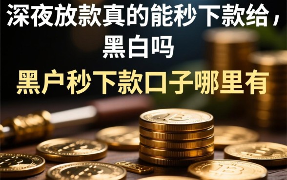深夜放款真的能秒下款给黑户吗