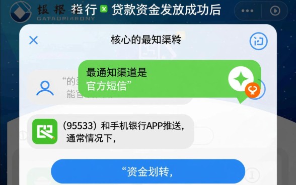贷款到账建设银行会怎么通知我