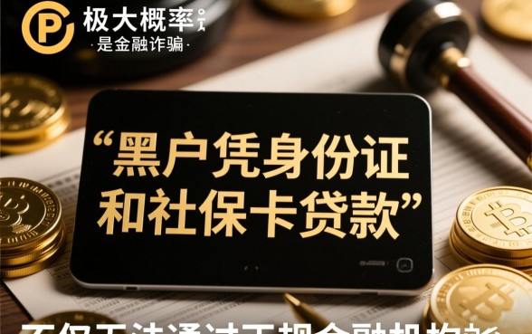 黑户凭身份证和社保卡贷款可信吗