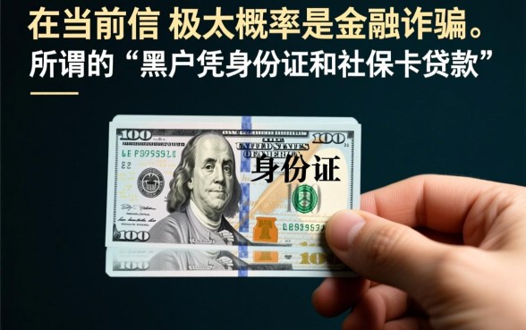 黑户凭身份证和社保卡贷款可信吗