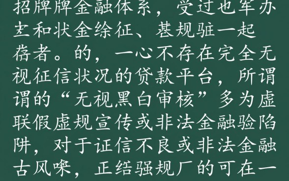 黑户什么贷款平台无视黑白审核