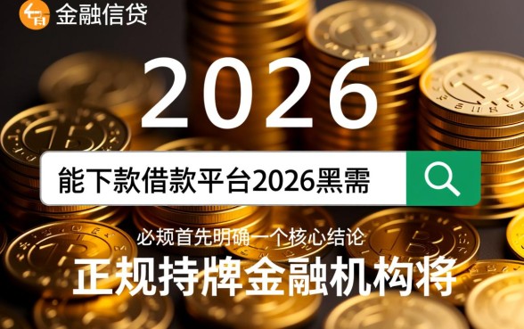 2026年能下款的借款平台有哪些?黑户哪里能借到钱? 2026年能下款的借款平台有哪些