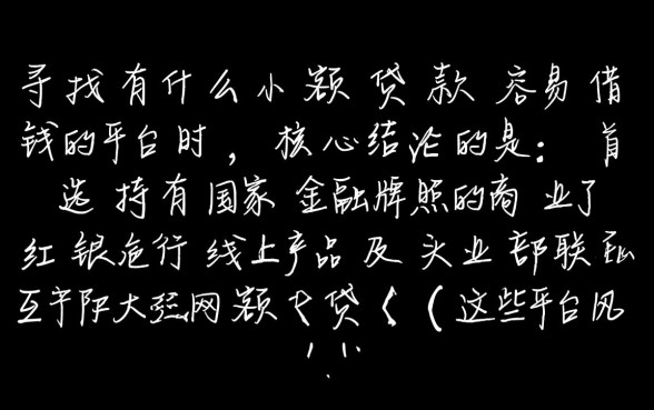 有什么小额贷款容易借钱的平台