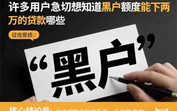 黑户额度能下两万的贷款有哪些