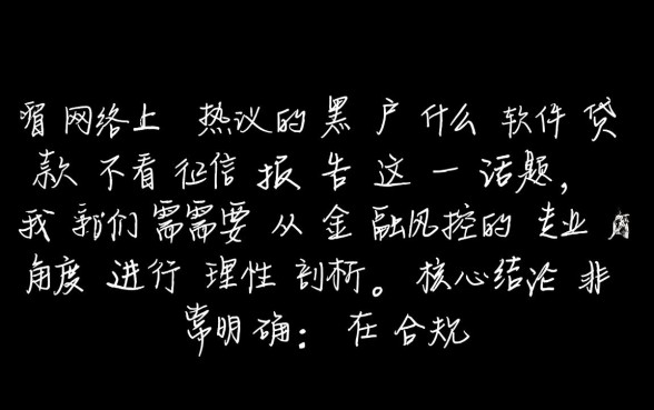 黑户什么软件贷款不看征信报告