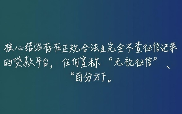 有什么贷款不查征信记录的平台