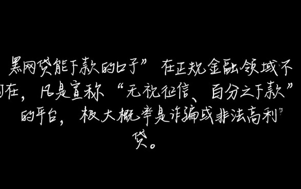 黑网贷能下款的口子有哪些平台