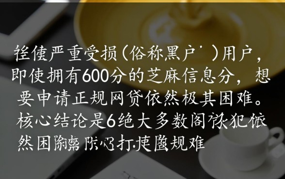 黑户芝麻分600借什么网贷
