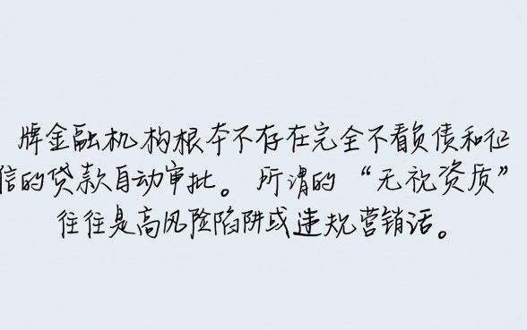 不看负债和征信的贷款自动审批