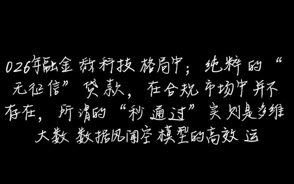 小额贷款无征信秒通过2026是真的吗