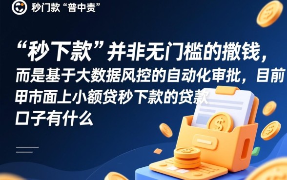 小额贷秒下款的贷款口子有什么