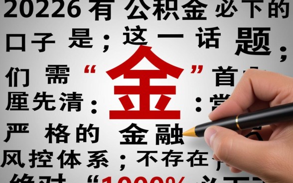 2026有公积金必下的口子是哪个,2026公积金贷款哪个靠谱 2026有公积金必下的口子是哪个