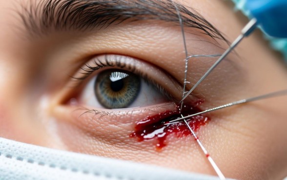 右眼下眼皮被打出5公分口子,算轻伤吗怎么赔偿? 右眼下眼皮被打出5公分口子