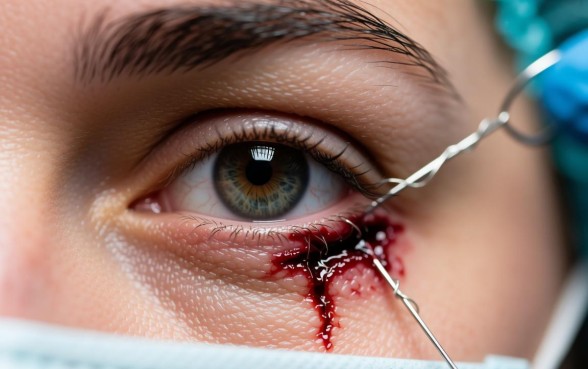 右眼下眼皮被打出5公分口子,算轻伤吗怎么赔偿? 右眼下眼皮被打出5公分口子