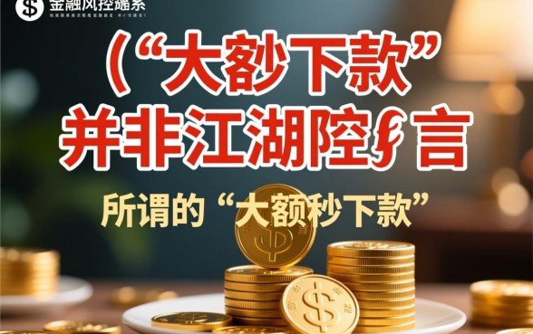 谁做过公积金大额秒下款的口子