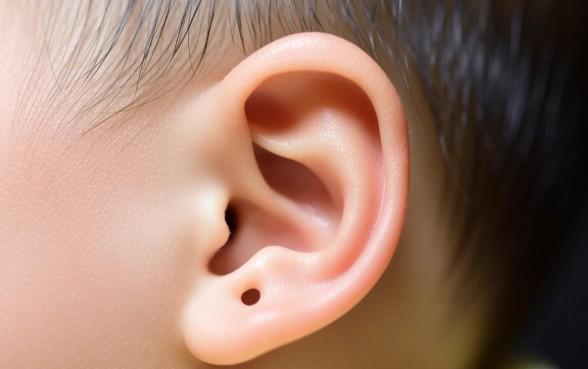 8个月的宝宝耳垂下面有个口子怎么回事