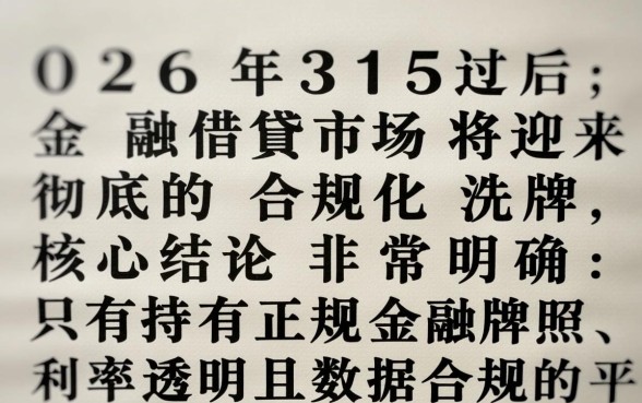 2026年315过后下款口子 2026年315过后下款口子