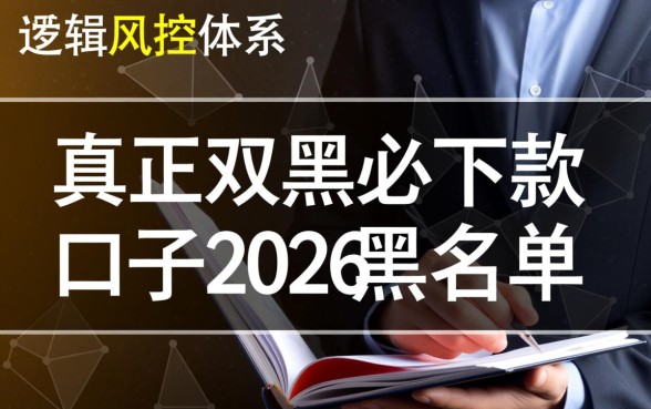真正双黑必下款的口子2026有哪些