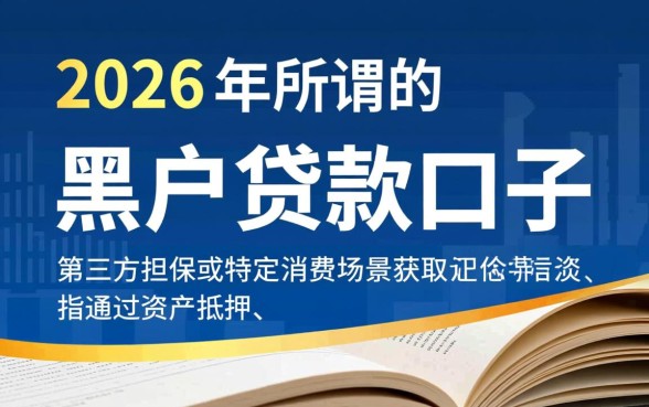 2026年黑户可以贷款的口子有哪些,哪里能借到钱? 2026年黑户可以贷款的口子有哪些