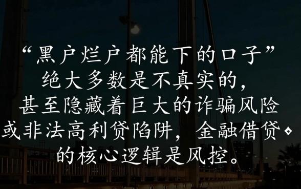 黑户烂户都能下的口子是真的吗