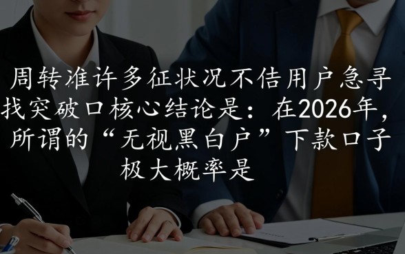 2026无视黑白户的下款口子有哪些