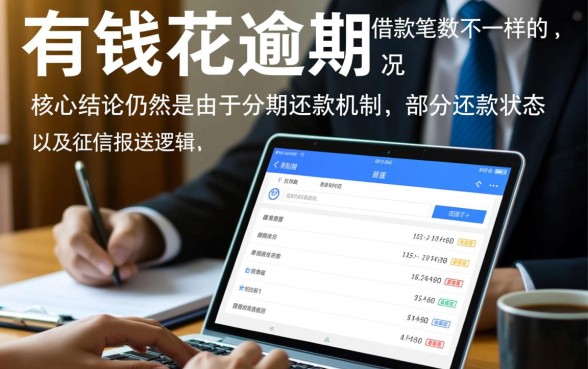 有钱花逾期和借款笔数不一样