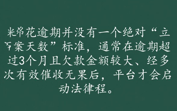 有钱花逾期多久可以立案成功